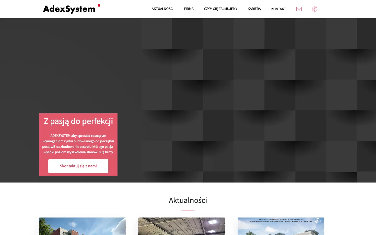 Strona adexsystem.pl przed przeróbką