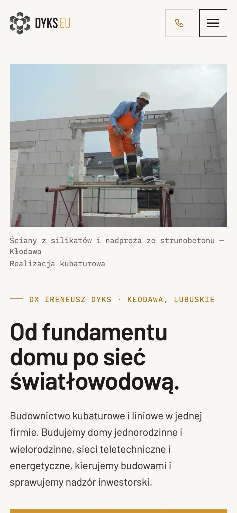Nowa strona dyks.eu na telefonie