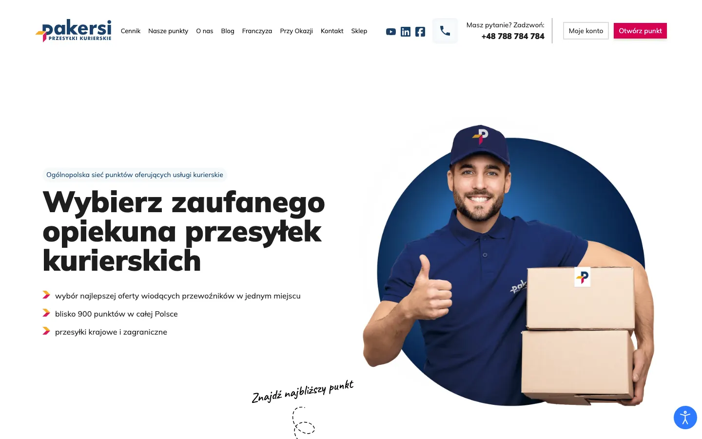 Strona pakersi.pl przed przeróbką