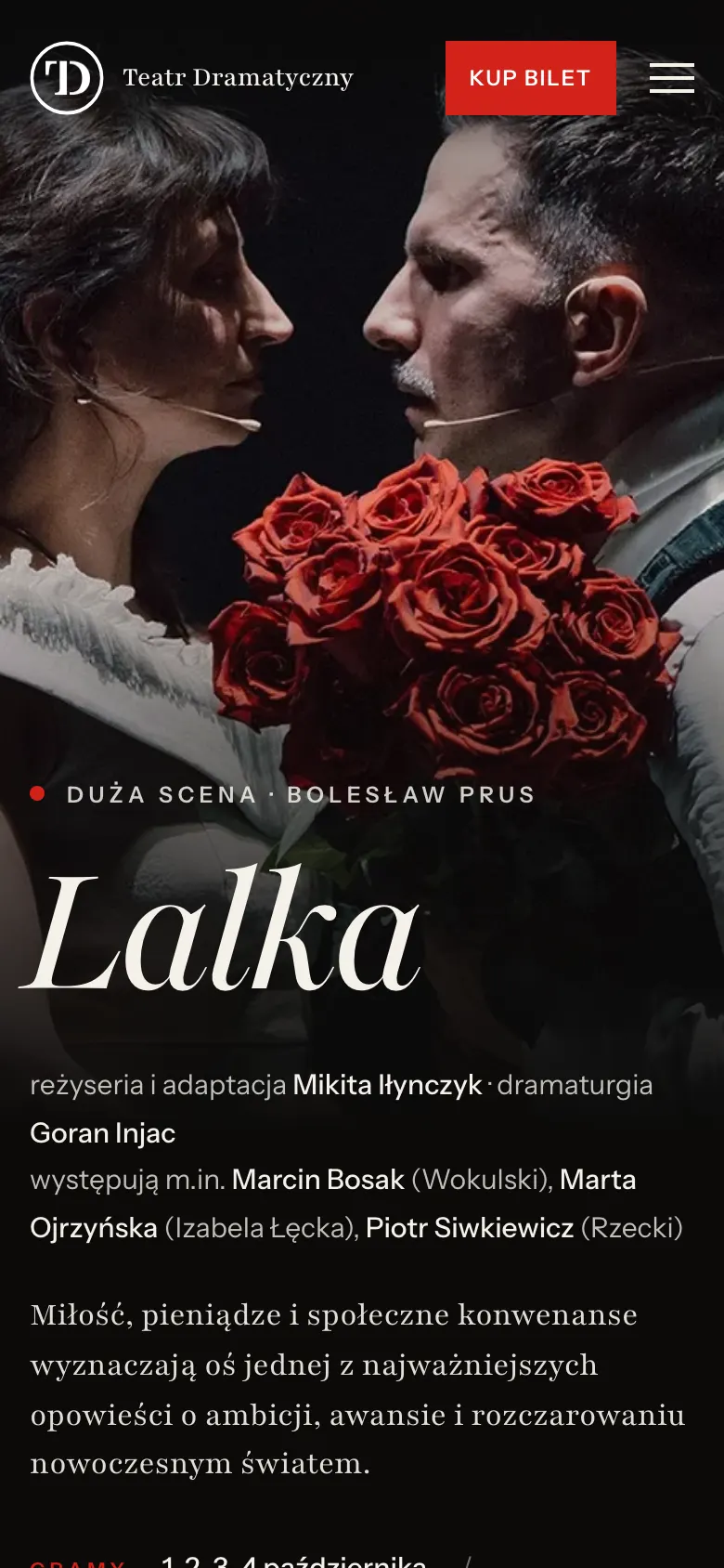 Nowa strona teatrdramatyczny.pl na telefonie