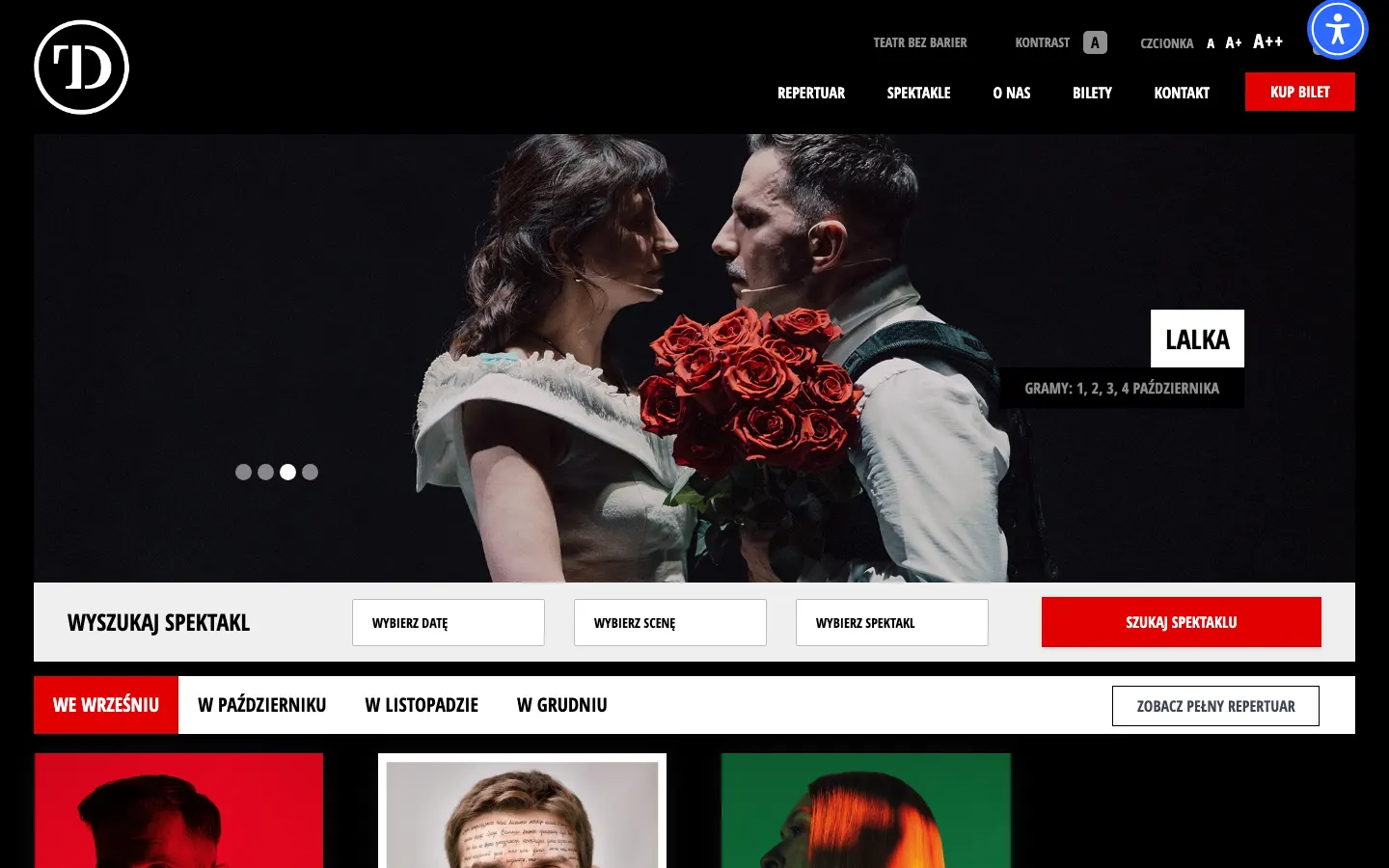 Strona teatrdramatyczny.pl przed przeróbką