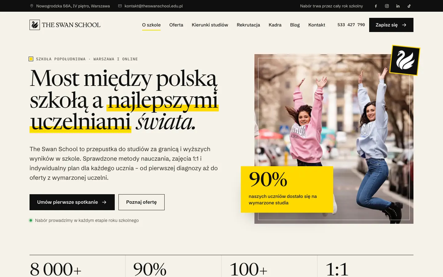 Nowa wersja strony theswanschool.edu.pl