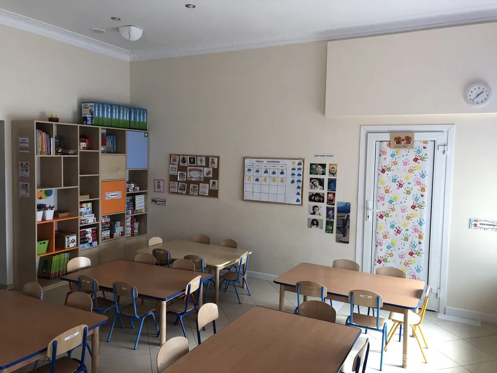 Classroom with children’s tables and chairs